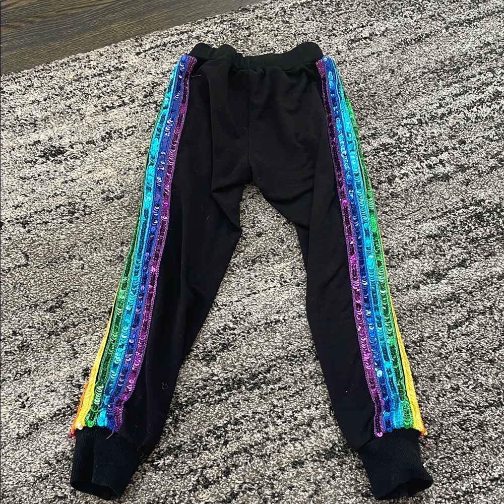 Lola + the Boys Rainbow Sequin Kids Joggers